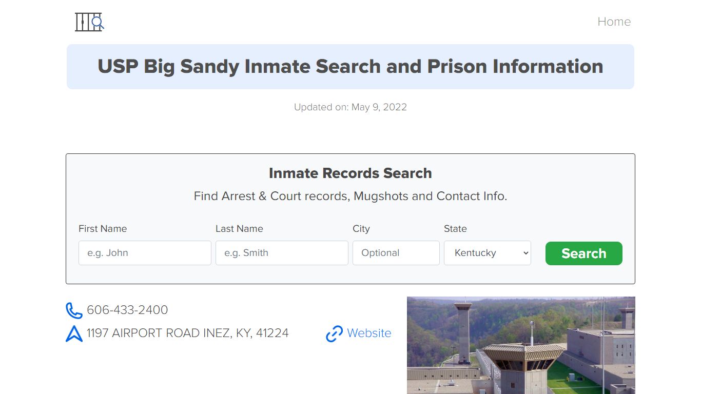 USP Big Sandy Inmate Search, Visitation, Phone no ...